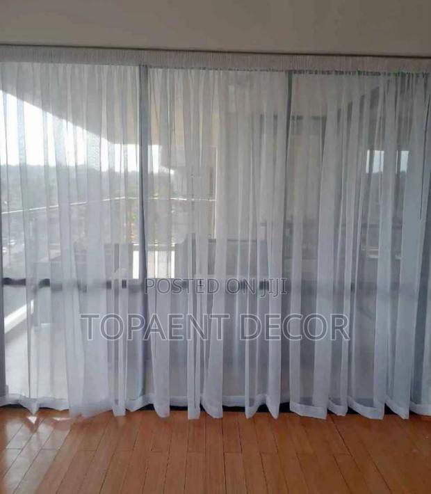 Transparent Clear Plain White Window Curtain Sheers - main view