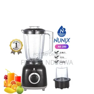 Nunix Ak 200 2in1 Blender 
1.5 Litre Jug
350w