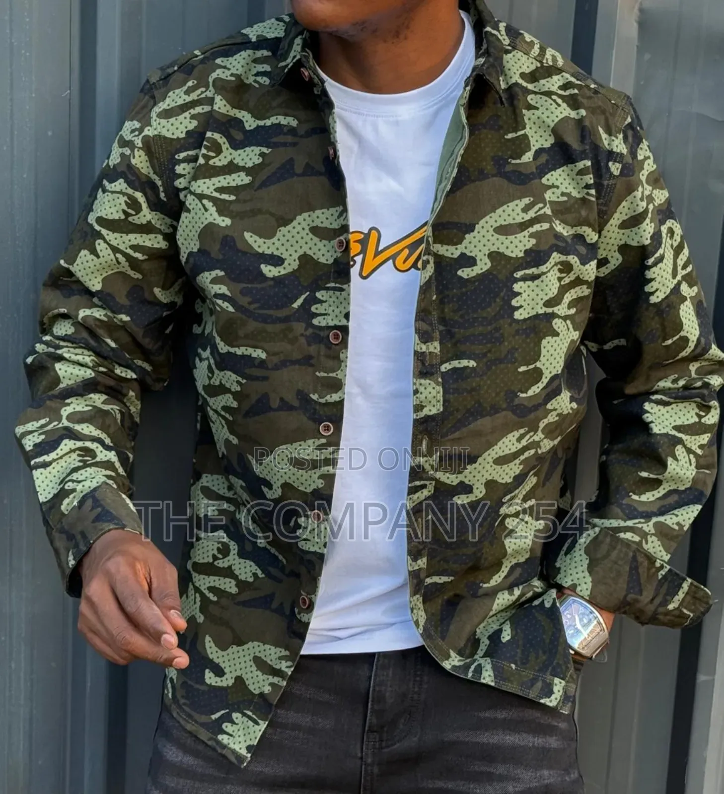 Quality Casual Longsleeved Comoflage Combat Collar Shirts