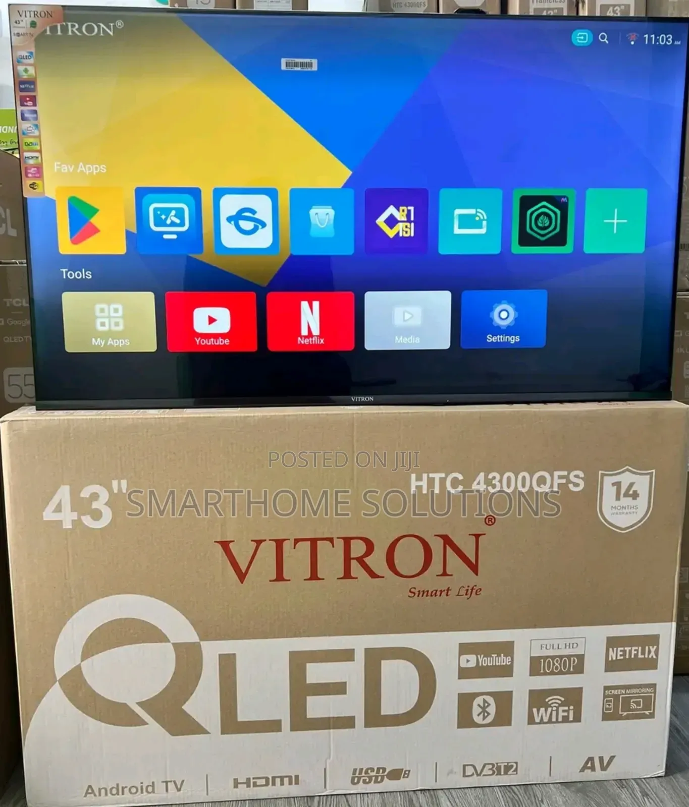 Vitron 43 Inches Frameless Led Digital Tv With Digital Connectivity