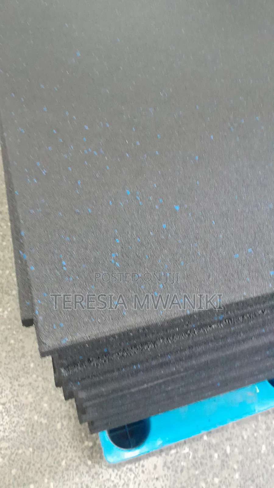 1mx1m  Rubber Mats [ Sparkled  Blue]