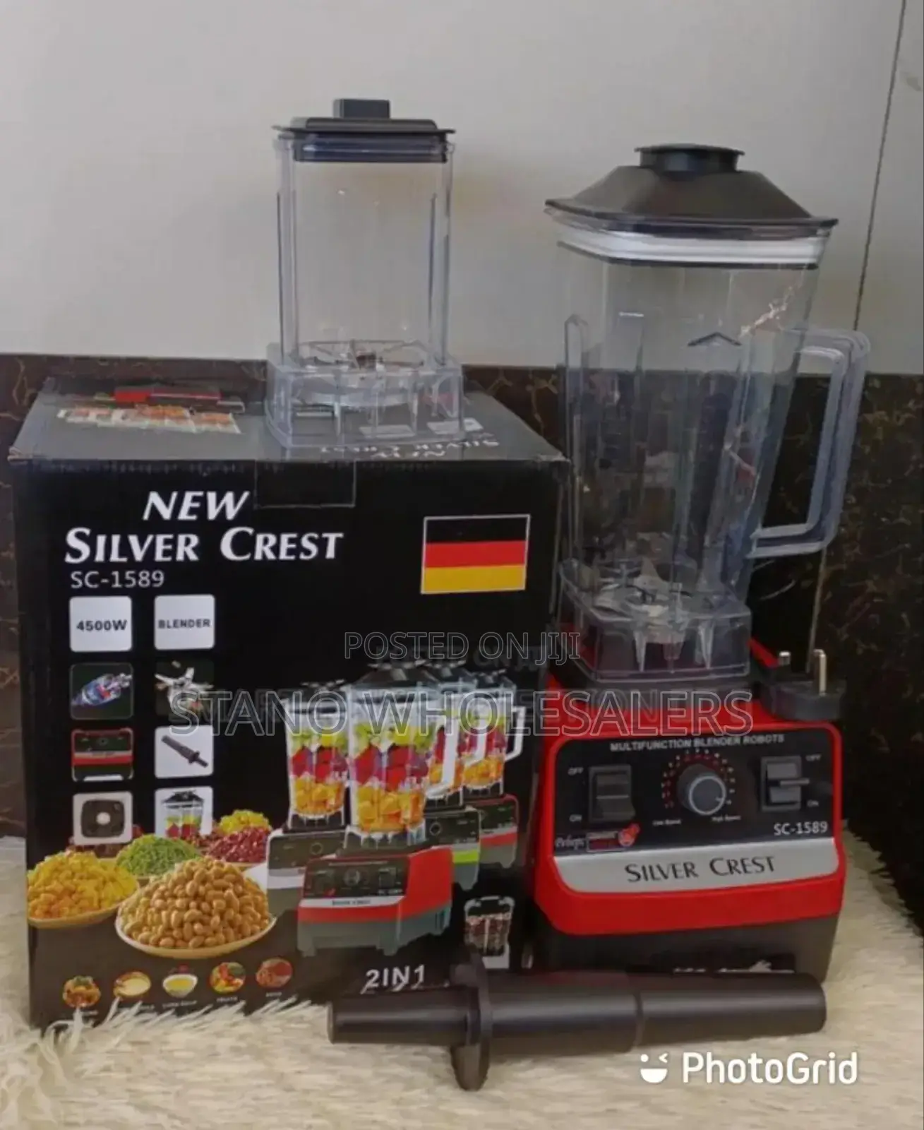 With Grinder 2in1- Silver Crest Commercial Blender