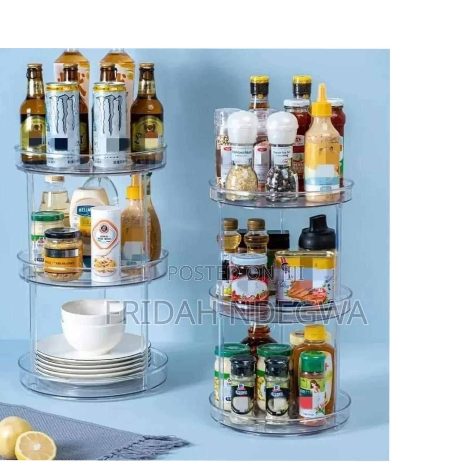 *3 Layer 360 Rotation Cabinet Turntable Organizer