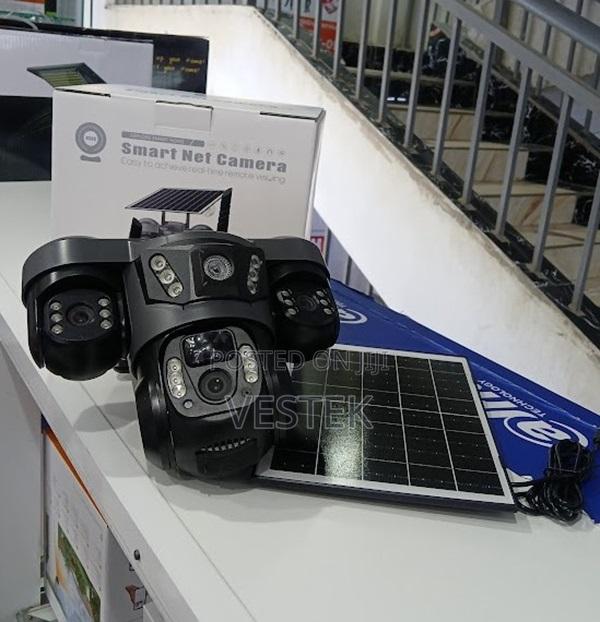 V380 4g 3 Lens 3 Screens Solar Camera Support Cloud Storage Sd Card