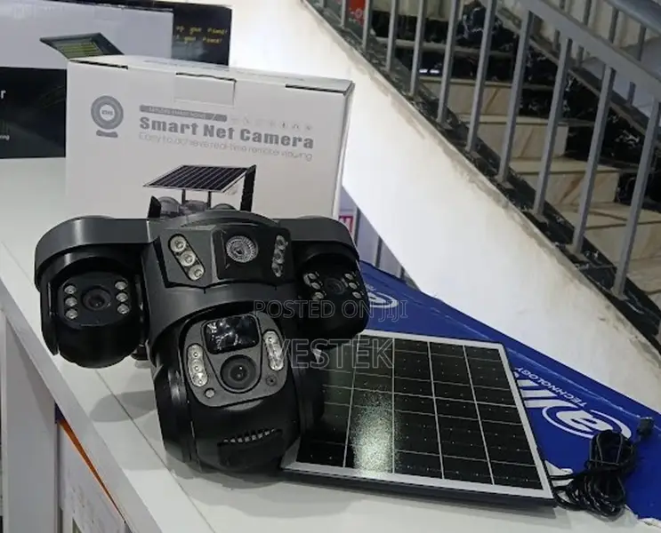 V380 Pro 4g Triple Lens Solar CCTV Security Camera, 3 Adjustable Lens