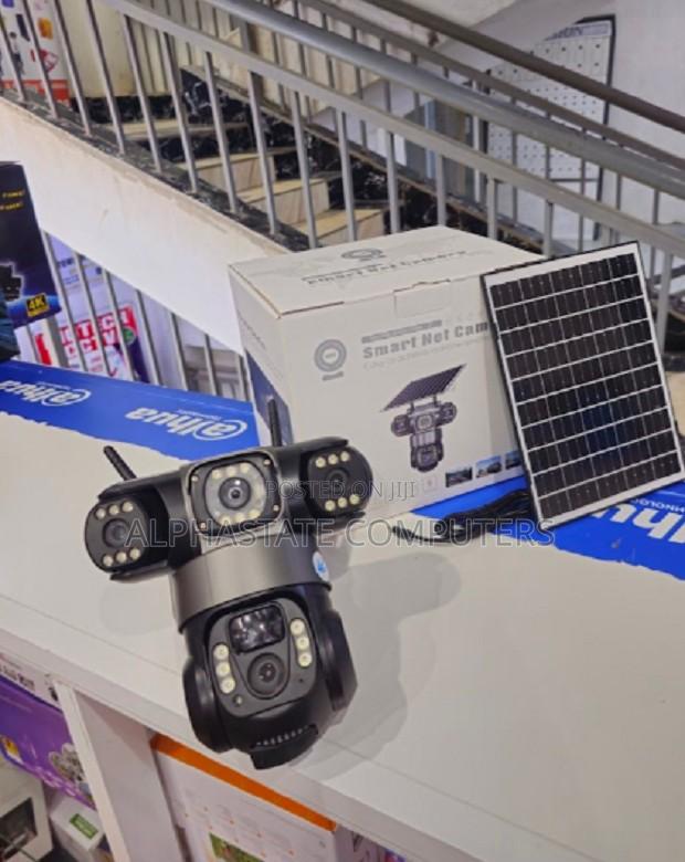 PTZ V380 Triple Lens Solar Camera With 4g Outdoor Wireless CCTV Camera