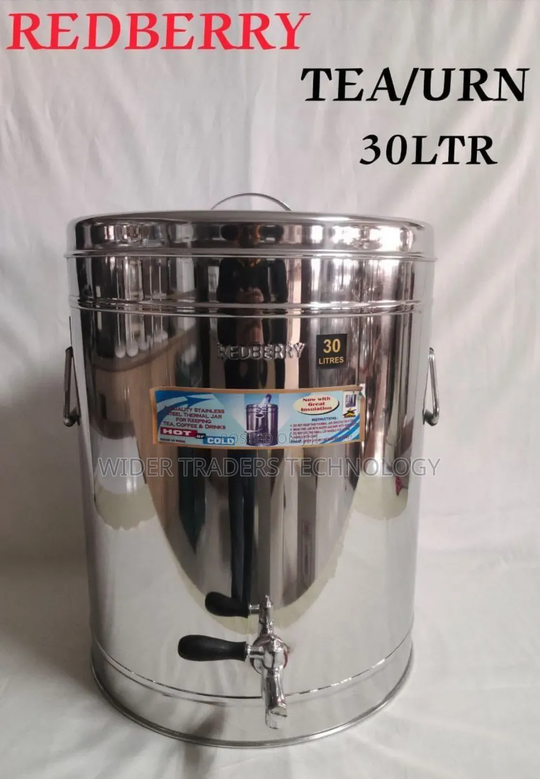 Redberry Premium Range S.Steel Insulated Tea Urn : 30 LTR