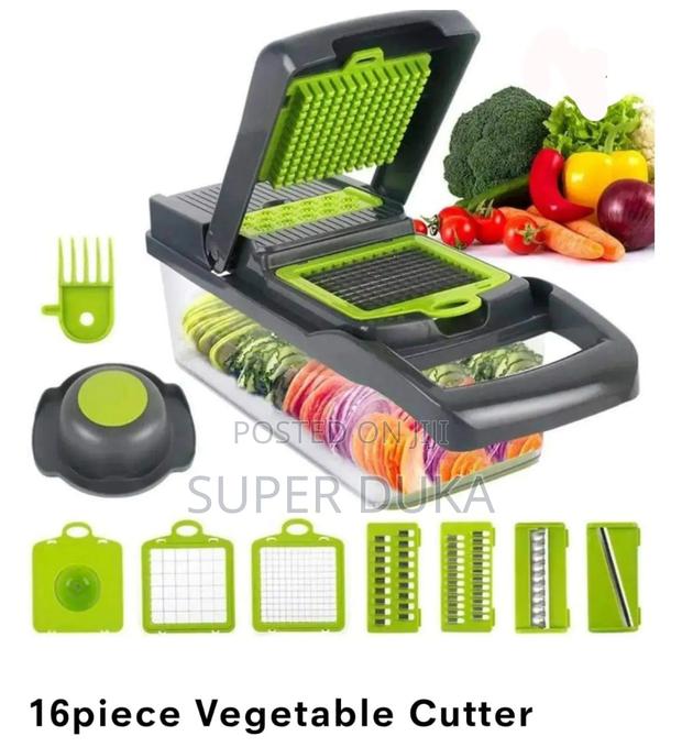 16 Piece Vegetable Cutter. Vegetable Cutter, Slicer, and Chopper. - main view
