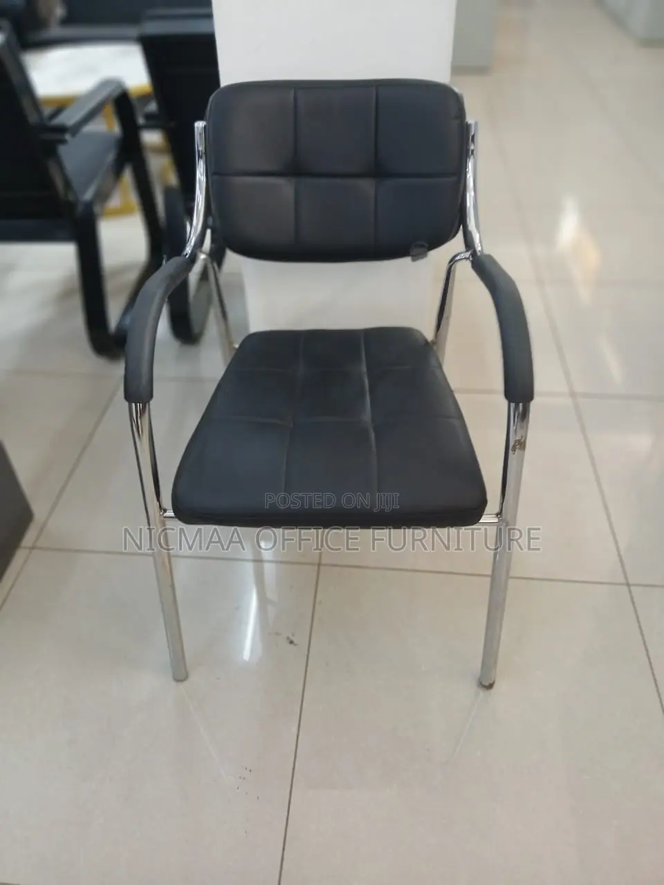 Chrome Frame, Padded Comfort Modern Executive Visitor Chair