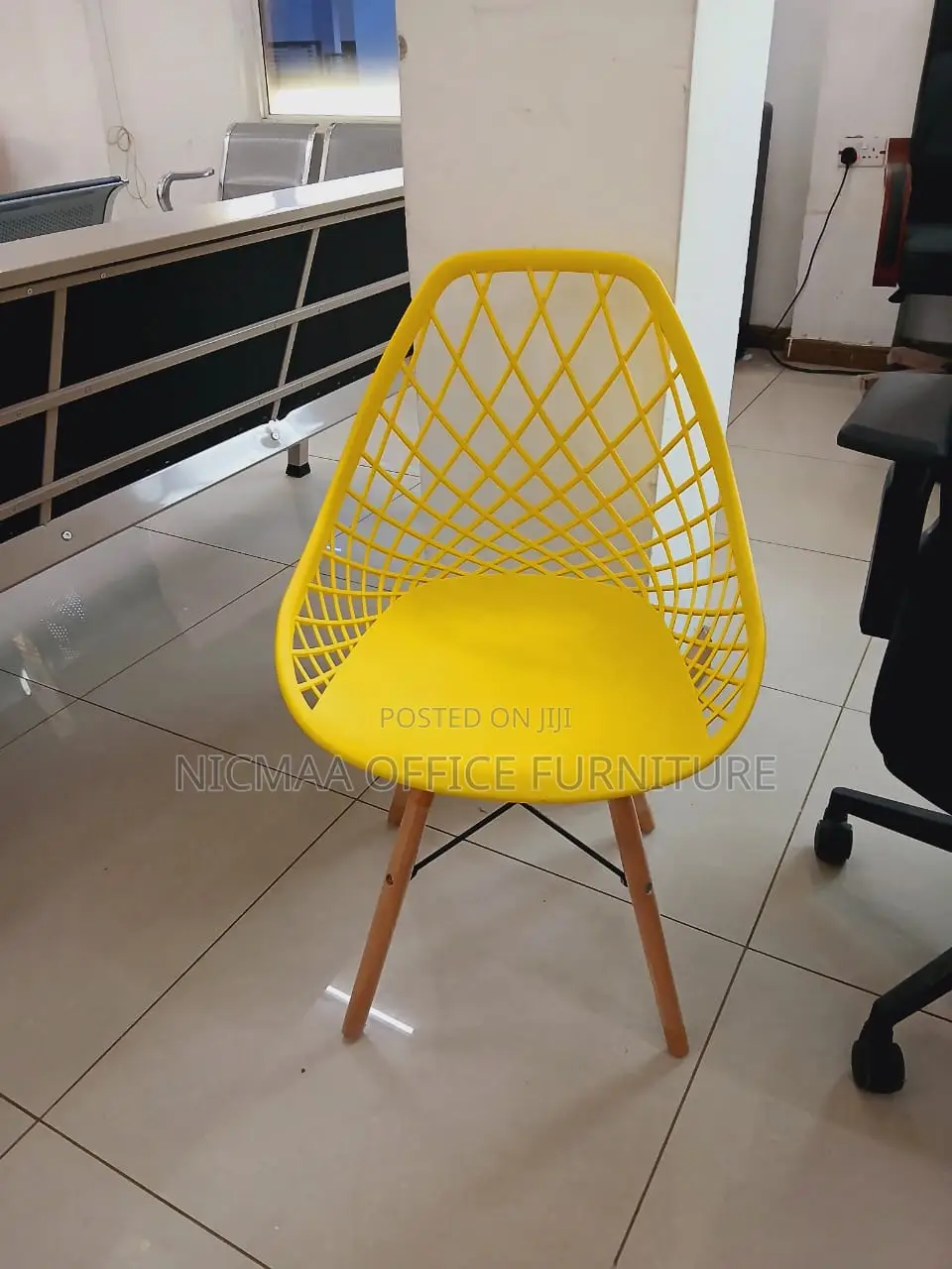 Contemporary Modern Lattice-Patterned Accent Chair