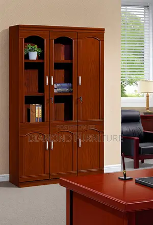 3-Door Executive Wooden Office Filing Cabinet