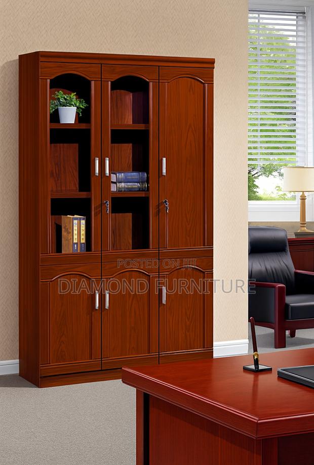 3-Door Executive Wooden Office Filing Cabinet