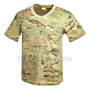 Quality Polyester Camouflage Outdoor Round Neck Collar T Shirt