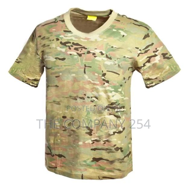 Quality Polyester Camouflage Outdoor Round Neck Collar T Shirt