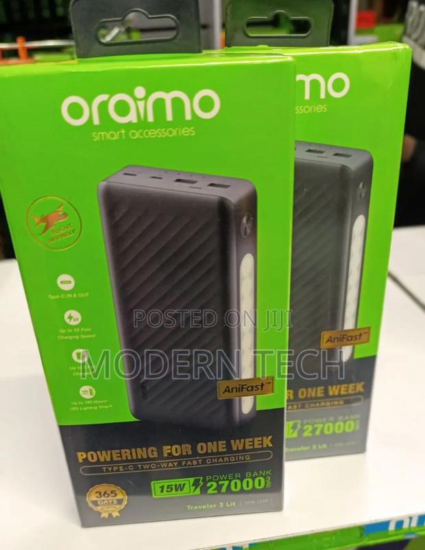 Oraimo Traveler 3 Lit 27000mah 15w Power Bank Opb-1270 Powerbank