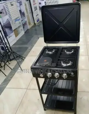 Four Burner- Nunix Cooker With Shelves