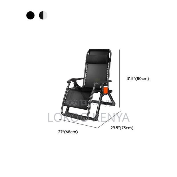 Home Chair : Black Patio Recliner With Adjustable Backrest - thumbnail 2