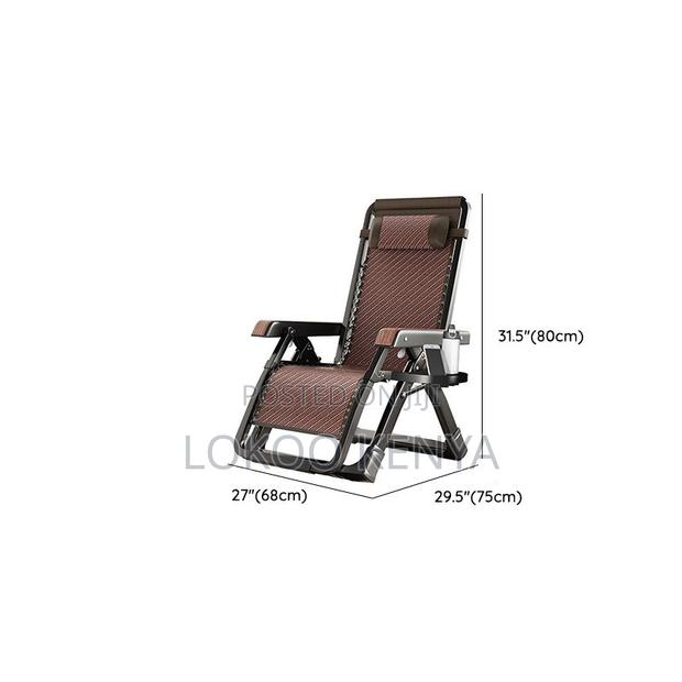 Home Chair : Black Patio Recliner With Adjustable Backrest - thumbnail 3