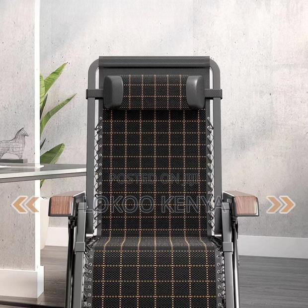 Home Chair : Black Patio Recliner With Adjustable Backrest - thumbnail 6