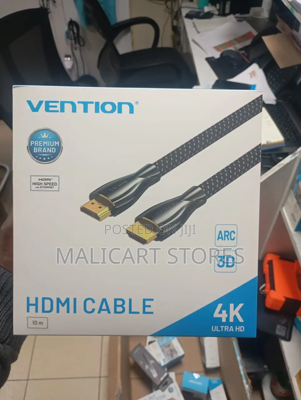 Vention Nylon Braided Hdmi Cable 10m Black Metal Type