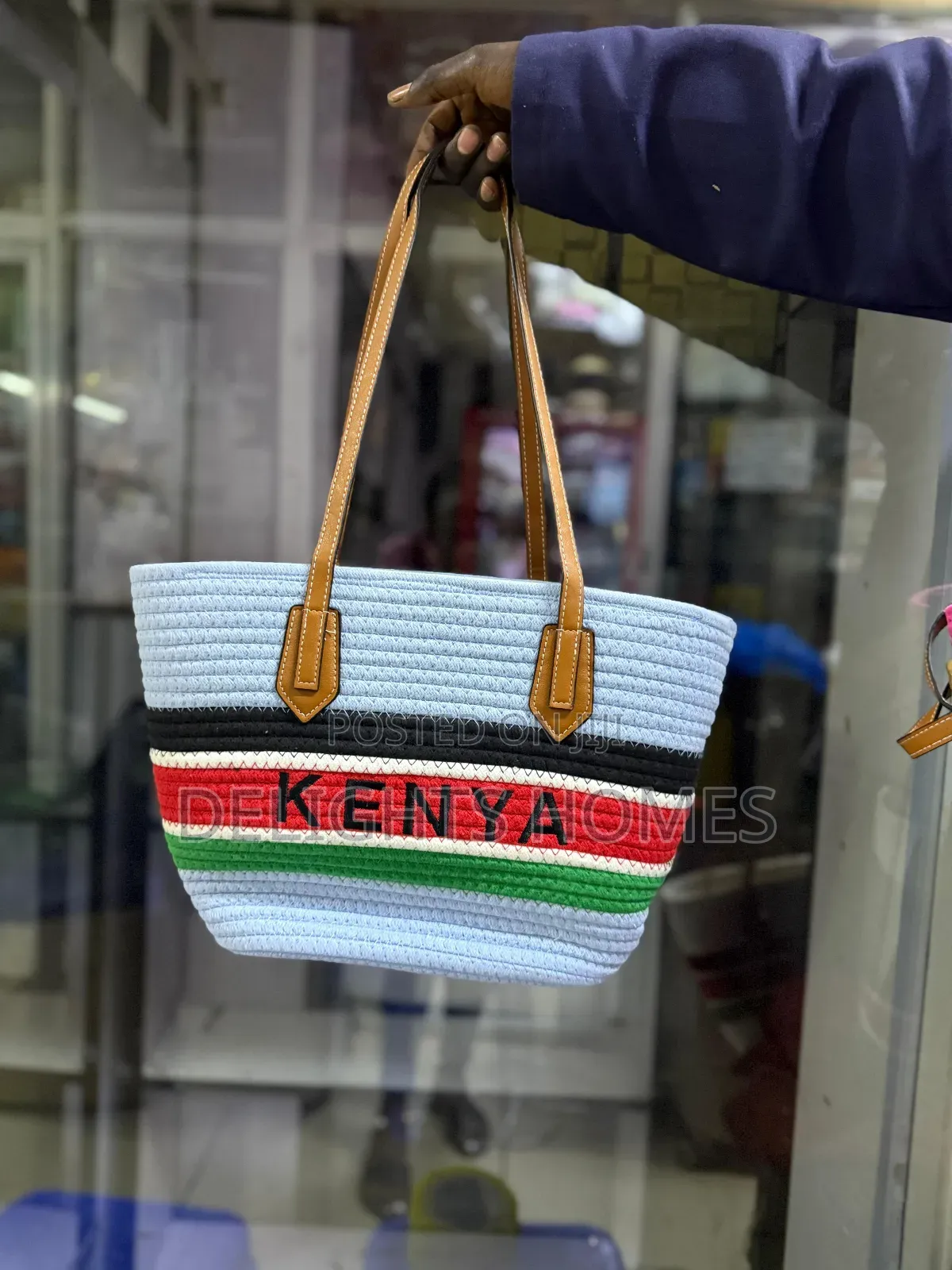 Kenyan Flag Colors New Wooven Summer Bag_yu