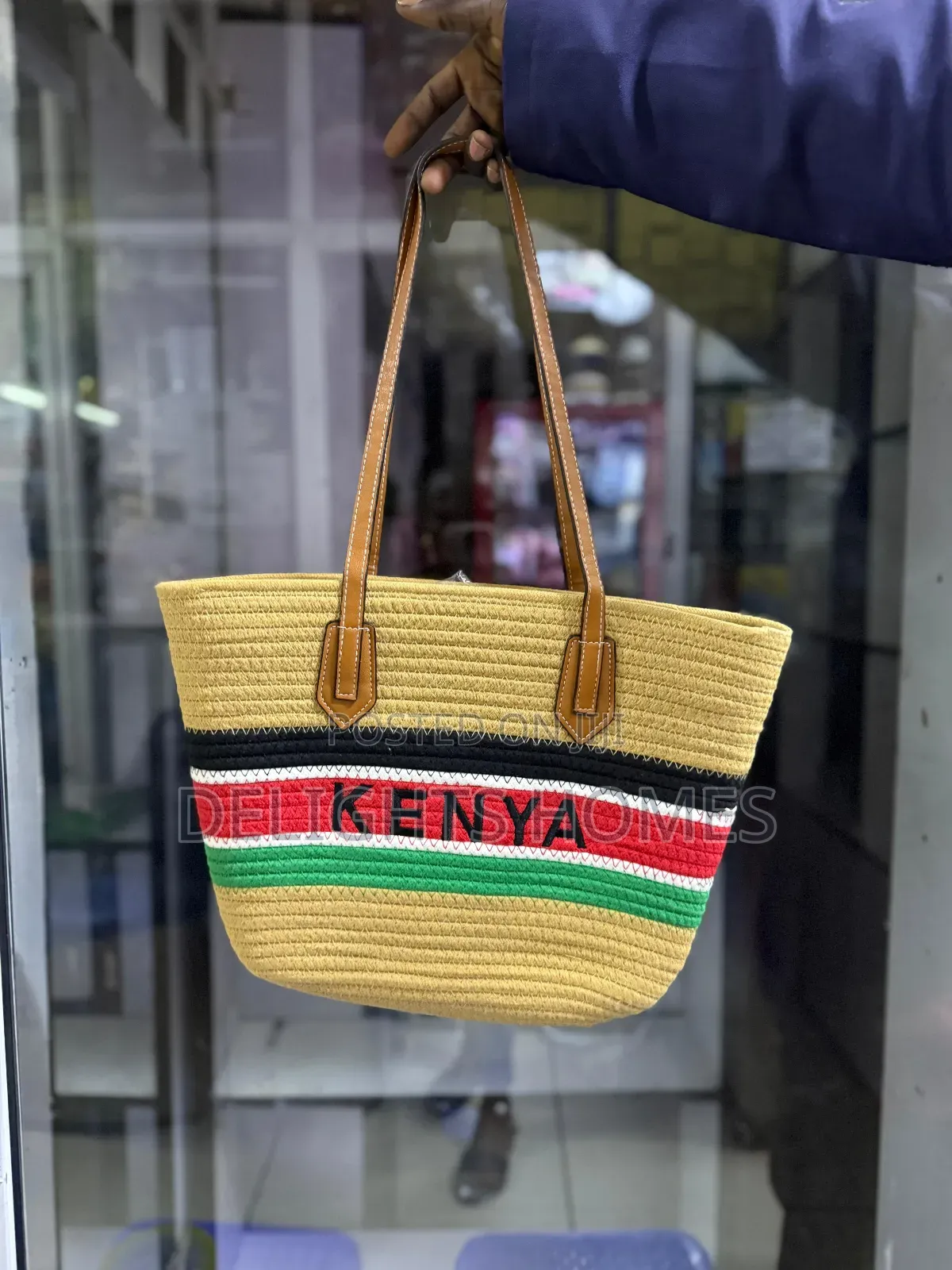 Kenyan Flag Colors New Wooven Summer Bag_yu