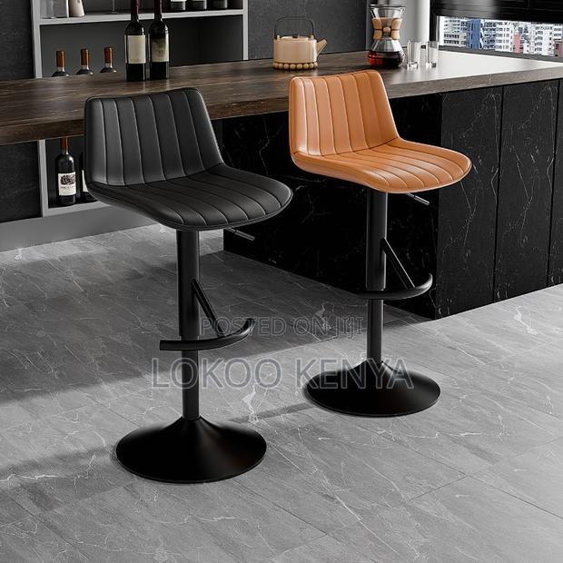 Barstool: Brown Office Barstool With Chrome Base - main view