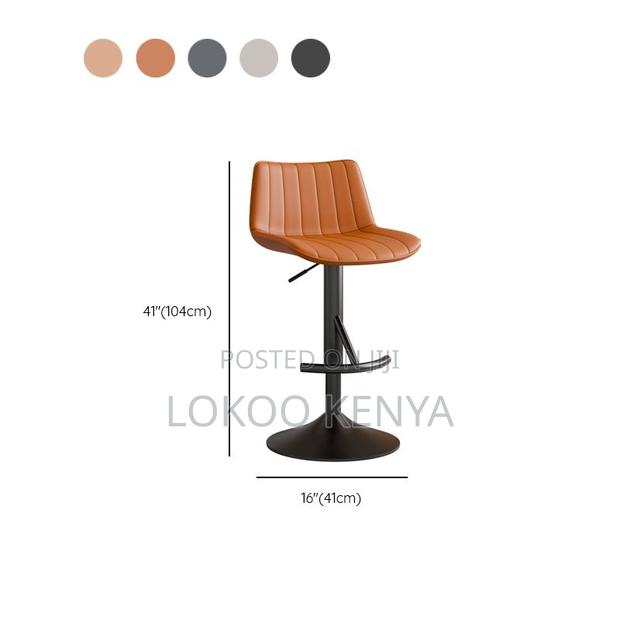 Barstool: Brown Office Barstool With Chrome Base - thumbnail 4
