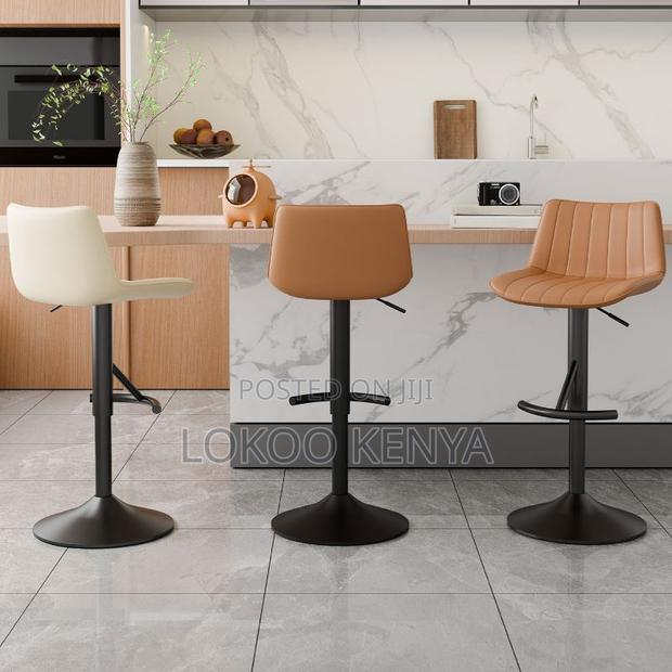 Barstool: Brown Office Barstool With Chrome Base - thumbnail 5