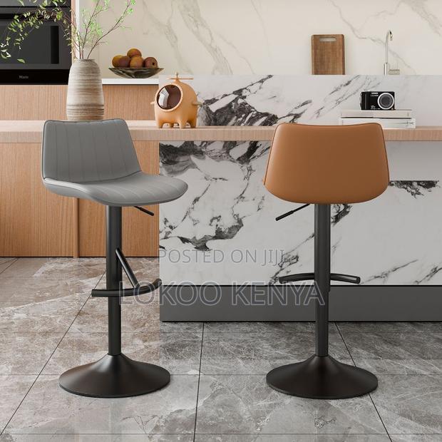 Barstool: Brown Office Barstool With Chrome Base - thumbnail 6