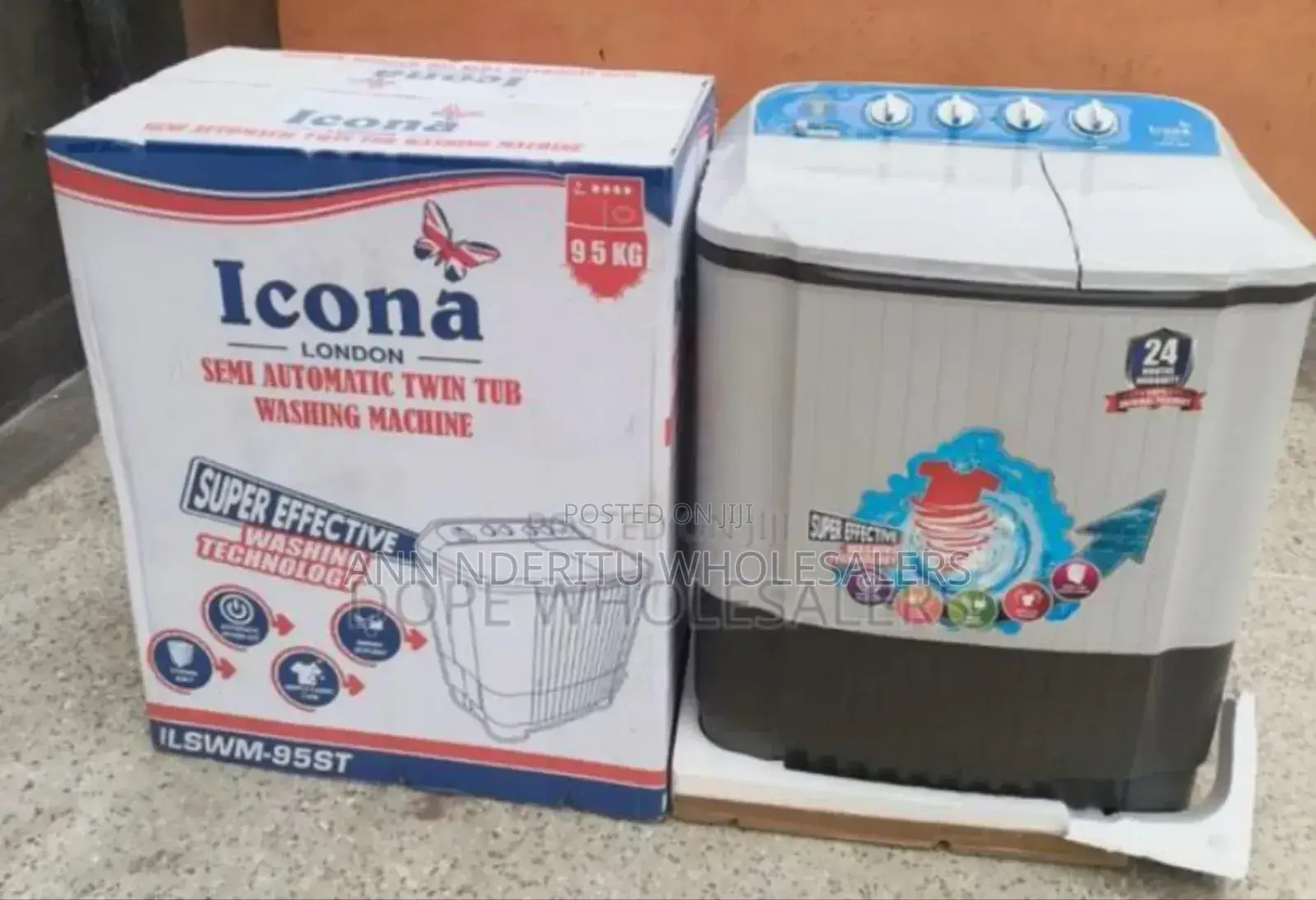 Colour White - Icona 13kgs Washing Machine. Wash and Spin