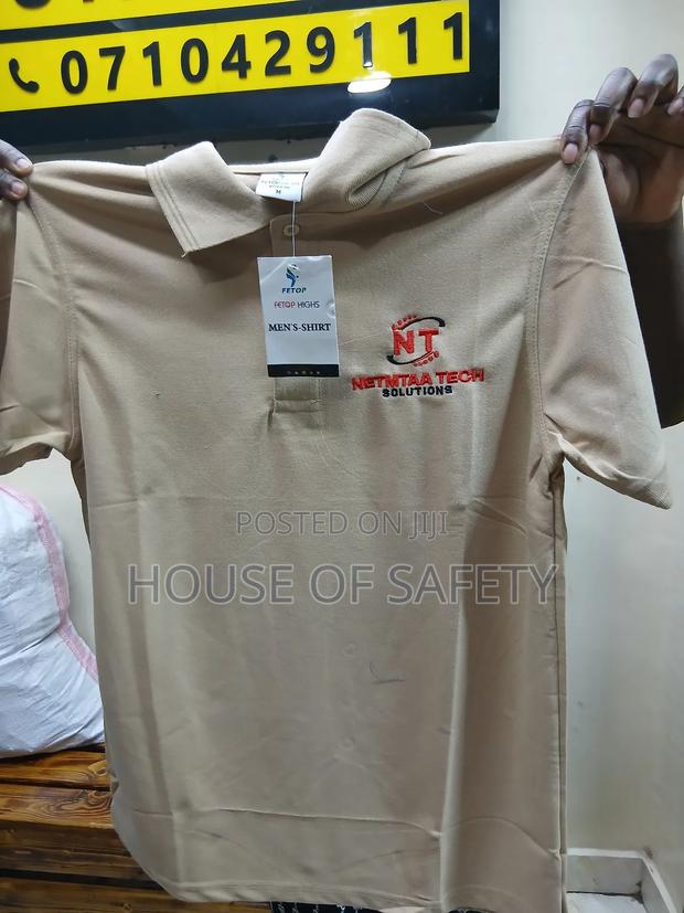 Branded Beige Polo Back and Front