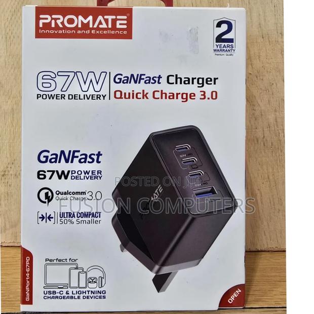 Promate 67w Super-Speed Usb-C Ganfast Charger