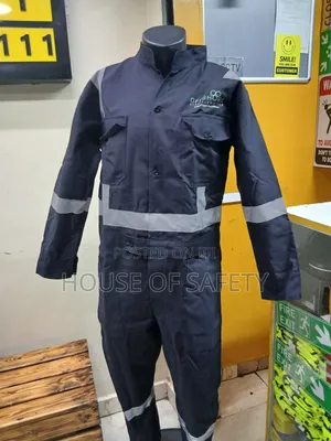 Dark Blue Reflective Grey Straps Overall