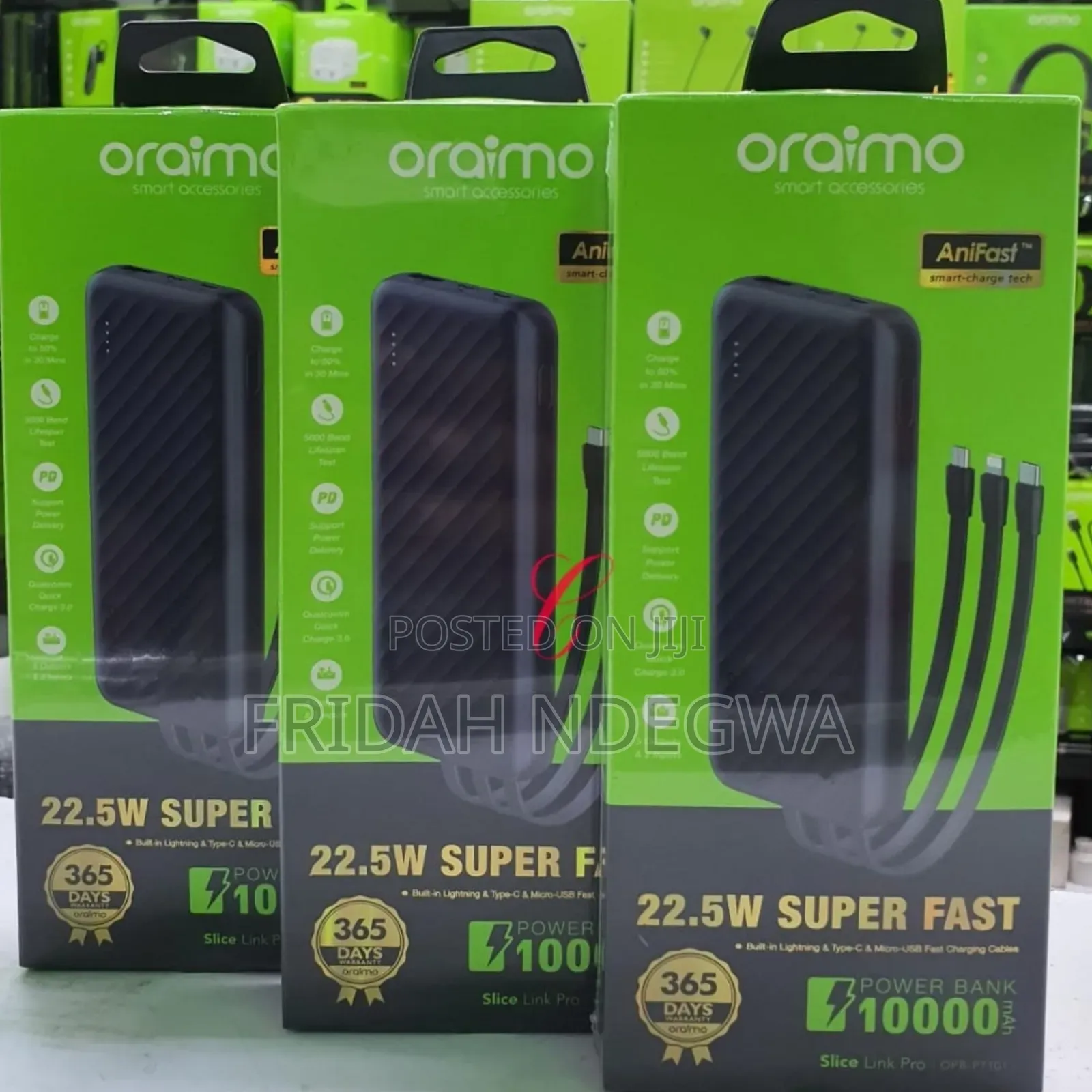 Oraimo Slice Link Pro Opb-P7101 *22.5w Super Fast Charging* Power Bank