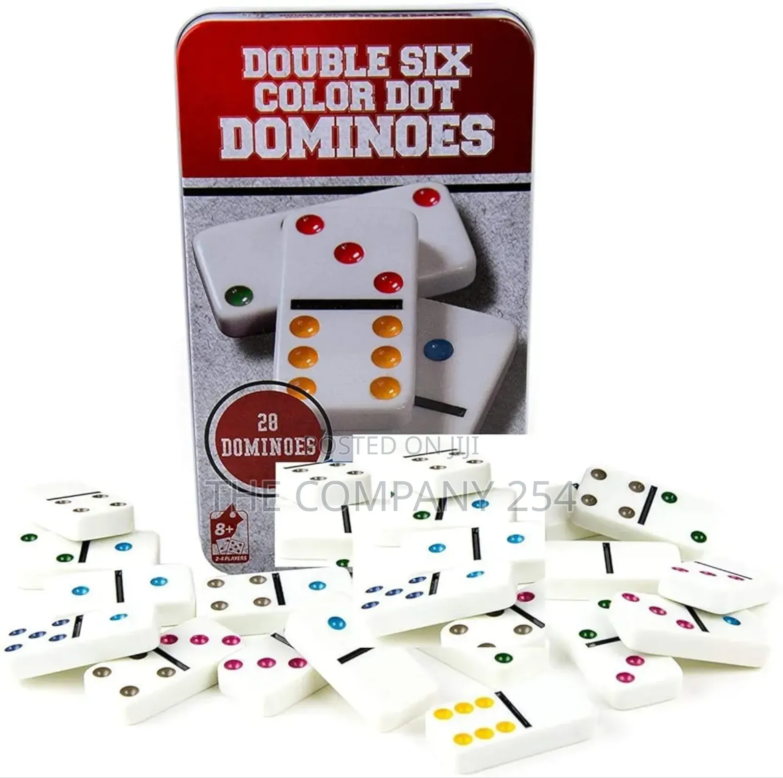 Double Six Colour Dots Dominie Disse 28 Pieces