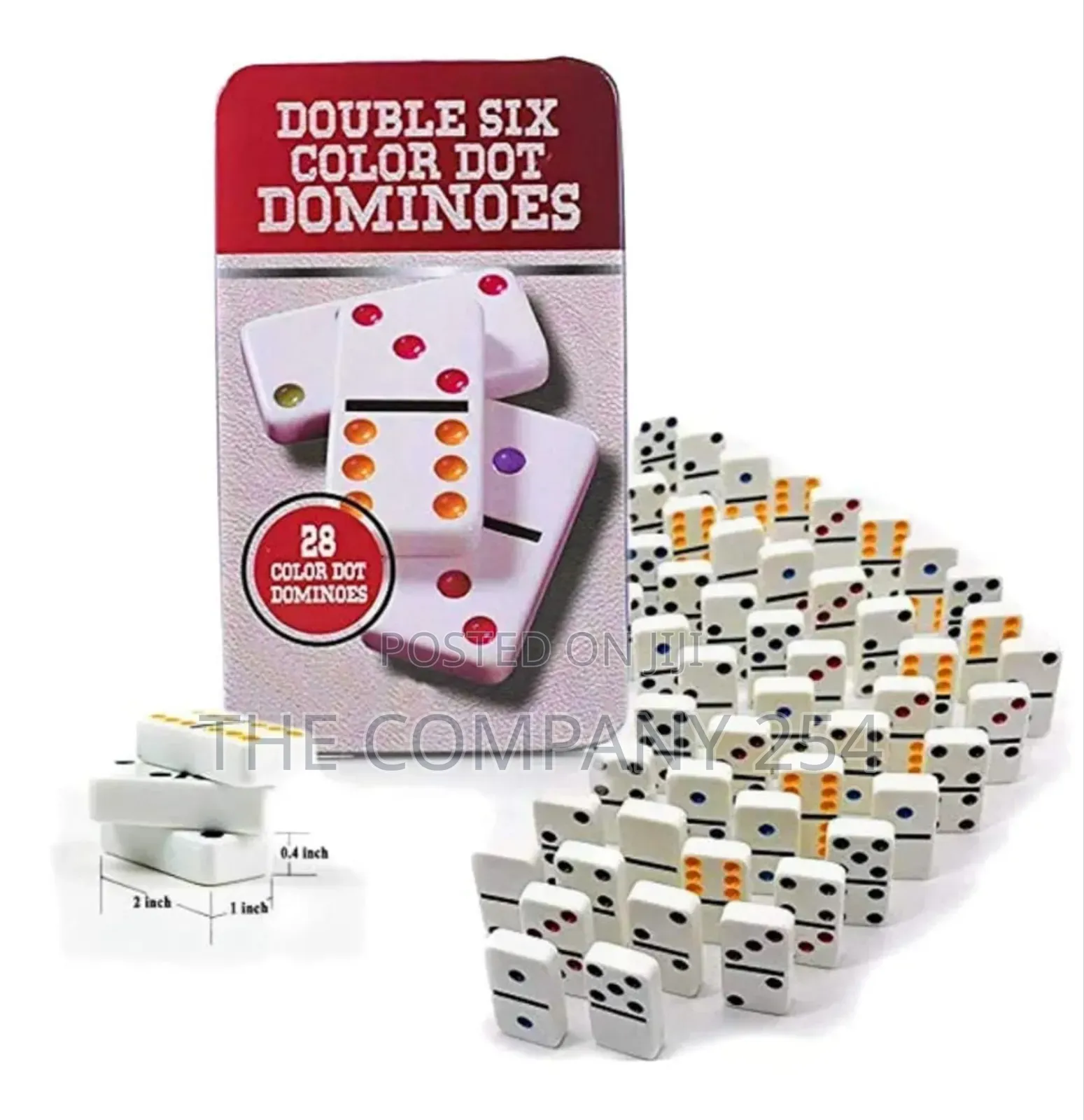 Double Six Colour Dots Dominie Disse 28 Pieces