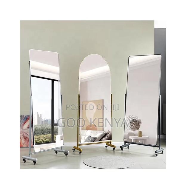 Home Mirror; Portable Pink Full-Length Mirror With Rolling Wheels - thumbnail 4
