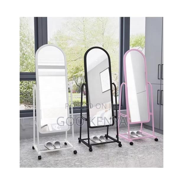 Home Mirror; Portable Pink Full-Length Mirror With Rolling Wheels - thumbnail 6