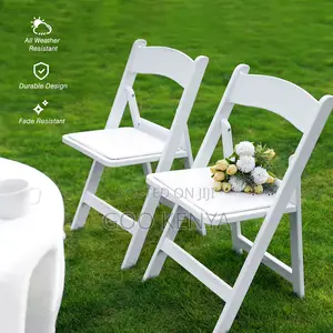 Outdoor Chair; White Outdoor Event Resin Folding Chair