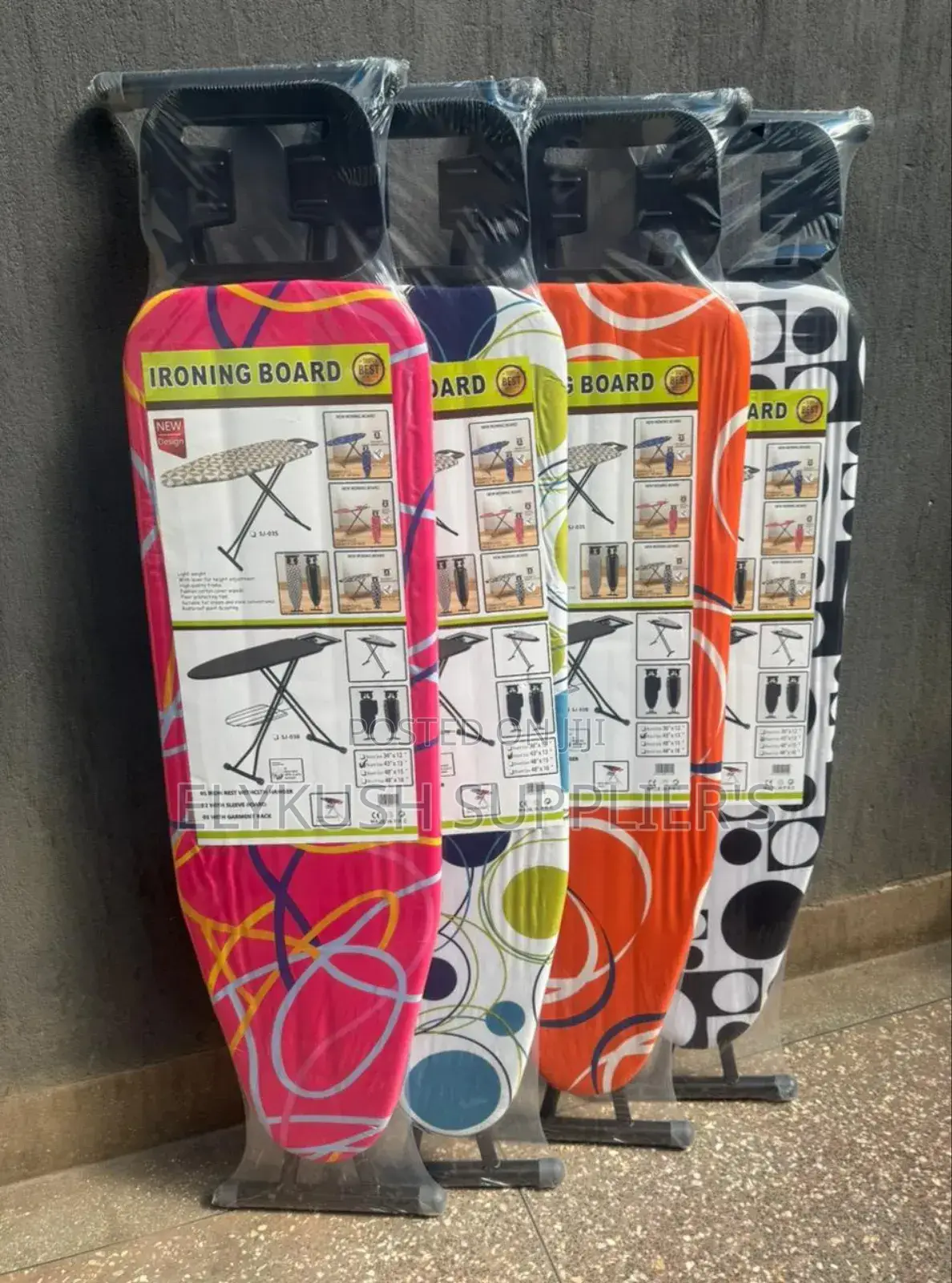 Metallic 110cm*33cm*74cm
 Adjustable 
 Portable 
 Foldable
Price