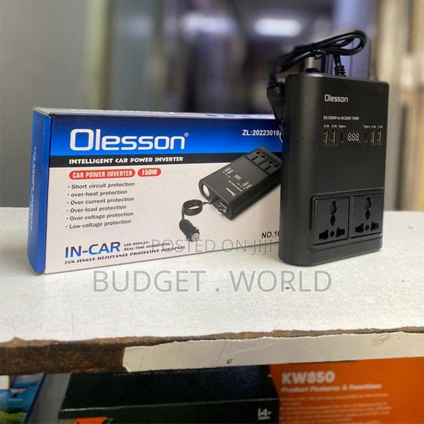 Led Display Converter 150w Socket 2type-C+2usb Car Charger Adapter