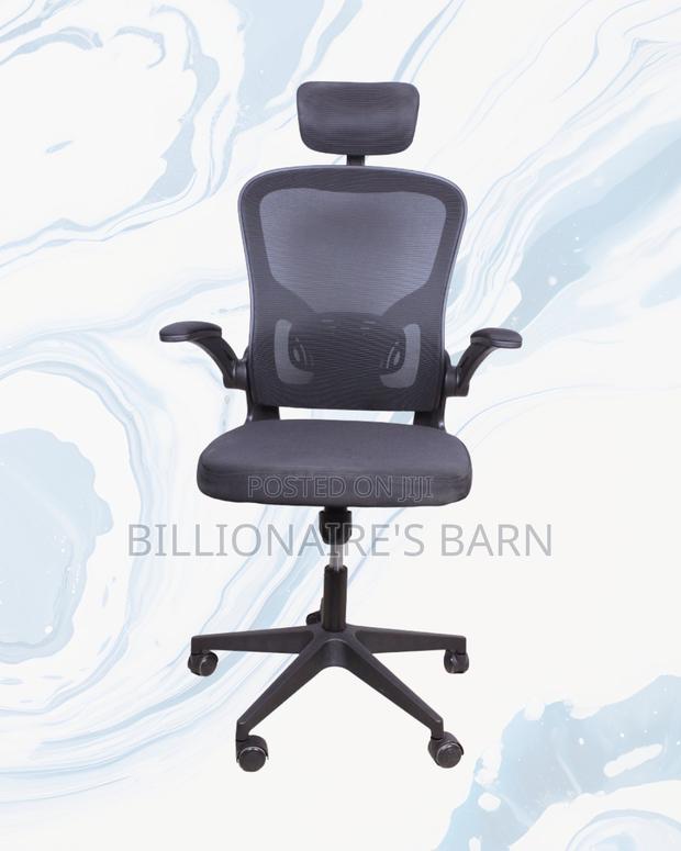 Grey Ergonomic Office Chair | Quiet-Roll Swivel Base - thumbnail 3