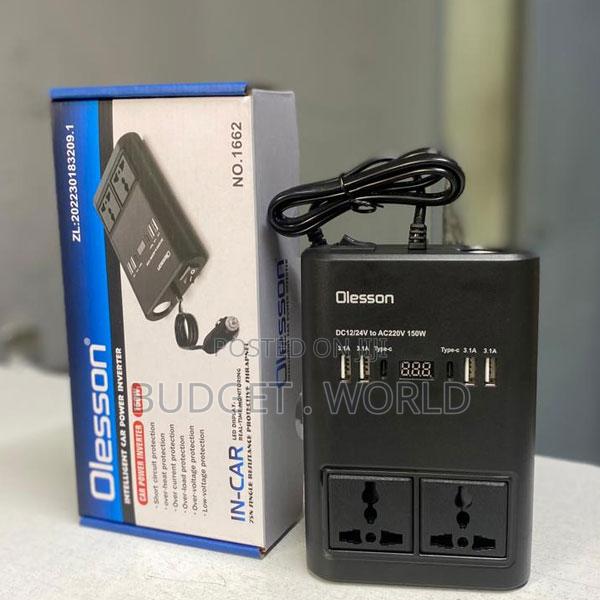 Cigarette Lighter Car Power Inverter Usb+Type-C to 220v Car Charger