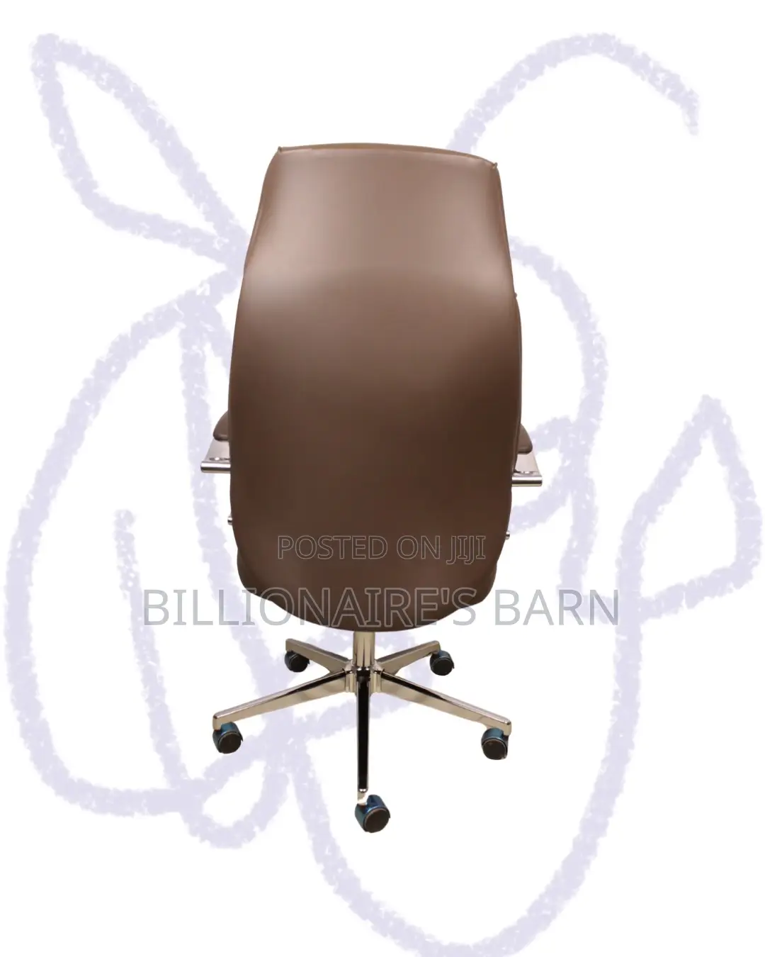 Durable Brown Executive Leather Office Chair | Adjustable Height