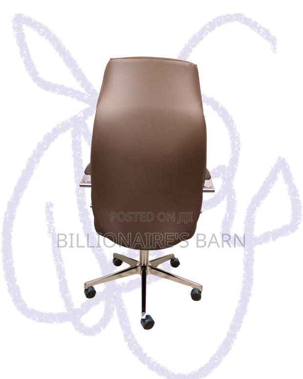 Durable Brown Executive Leather Office Chair | Adjustable Height