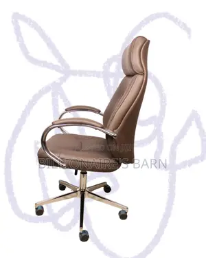 Durable Brown Executive Leather Office Chair | Adjustable Height