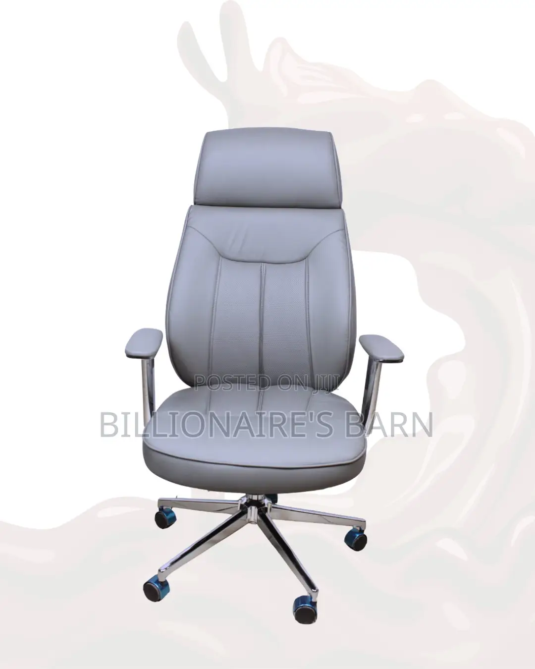 Grey Executive Leather Office Chair (Heavy-Duty) — Price Drop Today