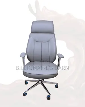 Grey Executive Leather Office Chair (Heavy-Duty) — Price Drop Today
