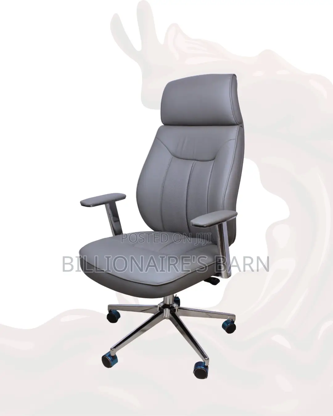 Grey Executive Leather Office Chair (Heavy-Duty) — Price Drop Today